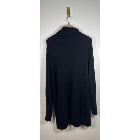 & Other Stories Alpaca/Wool Blend  Knit Turtleneck Sweater Mini Dress - Black L - Picture 8 of 8